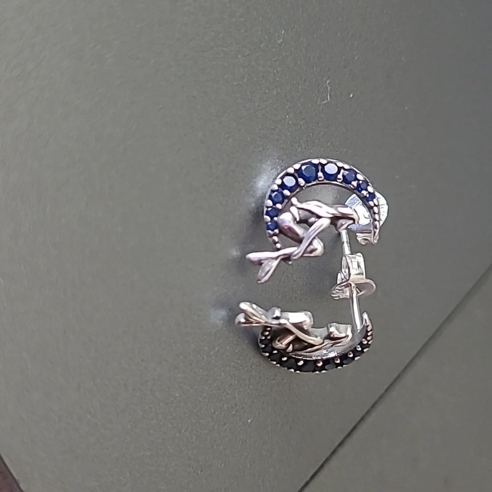 Moon Mermaid 🧜‍♀️ Sterling Silver Earrings - Picture 4 of 9